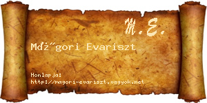 Mágori Evariszt névjegykártya